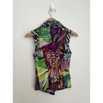 Alberto Makali VTG Y2K Sleeveless Moto Vest S Soft Grunge Butterfly Colorful Zip Photo 4