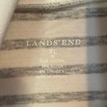 Lands' End Women’s Long Sleeve Turtleneck T-Shirt Size XL Striped Gray White Photo 3