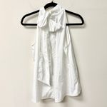Engle Roberts Sleeveless Shirred Halter Tie Neck Blouse Top Women's Size M White Size M Photo 3