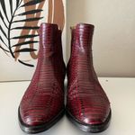 The Office of Angela Scott Mr Jagger Boots Leather Snakeskin Embossed Red Sz 37 Photo 1