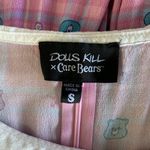 Dolls Kill  Care Bears Dress Small Pink Plaid Skater Puff Sleeve Y2K‎ Photo 6