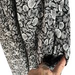 Loft  Palm Flutter Strap Pocket Double Side Slit Midi Dress Black White Photo 5