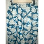 Rachel Zoe Womens Linen Blue Floral High Waisted Crop Wide Leg Pants Size M Photo 5