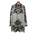 Chico's  Multicolor Knit Long Cardigan Jacket Size 3 - Nylon/Rayon Blend Intricate Photo 1