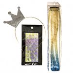 Forever 21 New - 3PC Set Silver Crown Headband, Blue Ombre Hair Extension and Nail Stickers Photo 1