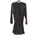 Ramy Brook Paris Long Sleeve Smocked Tassel Neck Gray Mini Dress SMALL Photo 2