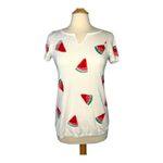 Talbots  Watermelon Print Short Sleeve Sweater Top Knit‎ Tee Women Size XS Photo 1