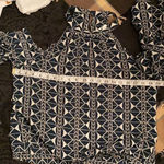 Lulumari NWT szL coldâshoulder blouse long double ruffle sleeves side zip w/ties Photo 6