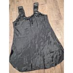 Vintage 1990s Erika Taylor Black Satin Short Slip Gown Size Large Lingerie Size M Photo 2
