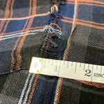 Plaid Scarf Blue Orange White Fringe Lightweight Fashion Accessory Chic Photo 6