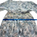 Vince NWT Large Dahlia Long-Sleeve Double VNeck Midi Dress Blue Floral Cut Out L Photo 11