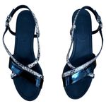 Giorgio Armani  Snakeskin Patent Platform Slingback Wedge Sandals Size 39.5 9 Photo 1