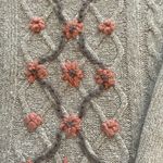 Debenhams silk angora lambswool blend beige floral embroidered sweater, size S Photo 1