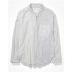 American Eagle  Striped Oversized Oxford Button-Up Shirt Size XS Photo 2