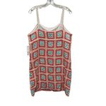 AQUA Crochet Mini Dress Multicolor Women Size Medium Granny Square Sleeveless Photo 7