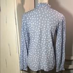 ZARA Blue and White Casual 3 Button and Lace Shirt with Daisy Print Photo 4