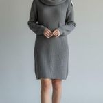 Gap *New Knit Sweater Dress Womens MTall Gray Cowl Neck Neutral Classic Office Photo 0
