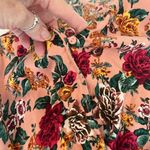 Ambiance szS flowered faux wrap bodice skirted elastic waist shorts romper EUC Red Photo 4