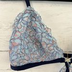 Aerie Blue Floral Lace Unlined Bralette Size L Photo 5
