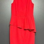 Carmen Marc Valvo NWOT  Jeweled Neck Red Peplum Sheath Dress 6 Photo 0