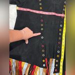 Adore Black Fringe Jacket with Multicolor Accents Size L Size L Photo 7