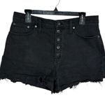Madewell  High-Rise Denim Boy-Shorts in Button Through Edition Lunar Black 32 Photo 1