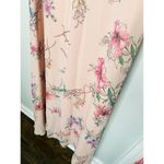 Monique Lhuillier  Pink Floral Crepe Short Sleeve Floral Gwen Gown Size 6 Photo 9