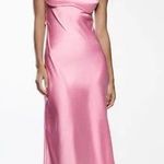 ZARA Pink Satin Effect Cut Out Dress Photo 0