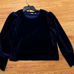 Chico's Blouse Tunic 3 Long Sleeves Velvet Tunic Top Polyester Spandex Blue Photo 6