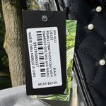 Badgley Mischka Black Quilted Faux Leather Crossbody Bag Silver & Pearl Accents Photo 2