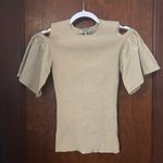 Ganni  Women Evangel Cold Shoulder Tan Blouse Size S Photo 1