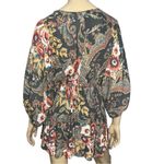 Free People  Size XS Dark Green Mauve Blue White Floral Print High Plains Dress Photo 4