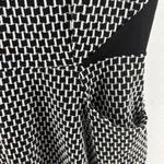 Monteau Dress Size XL Stretch Black White Square Front Pocket Short Sleeve Photo 4