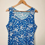 Draper James  Intimates Blue Floral Sleeveless Ruffle Hem Dress Size L/XL Photo 3