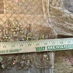 Jovani  Evening Long Sleeve Beaded Illusion Beige Gatsby Deco Formal Keyhole Gown Photo 13