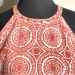 Michael Kors Coral Halter Circle Geometrical Fitted Tank with Gold Metal Studs Photo 4