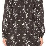 L'Academie  The Swing Dress Black Floral Satin Shirt Dress S Photo 1