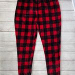 secret treasures pull on checkered print plush jogger PJ’s red & black sz XL Photo 0
