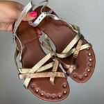 Matt Bernson Jack Designed in New York Metallic Gold Silver Studded Sandals Size 6 Photo 0