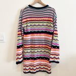 Vintage Women Dress XL Grannycore Crochet Open Knit Retro 70s Flare Coquette Blue Photo 4