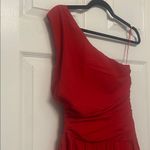 Abercrombie & Fitch  Red One Shoulder Side Cutout Maxi Dress, NWT Sz Small Photo 4