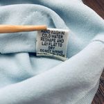 Max Studio  powder blue, crochet flower appliqué, beaded sweater, size S Photo 6