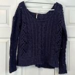 Free People  Maribel Chunky Cable Knit Mohair Blend Sweater Small Photo 1