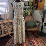 Vintage 90s Mountain Faith Company Pale Yellow Floral Button Up Maxi Dress Size XL Photo 1