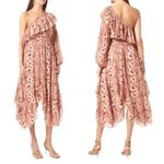 MISA Los Angeles MISA Vola Floral One Shoulder Midi Dress San Lorenzo Flora Pink Size M NWT Photo 1