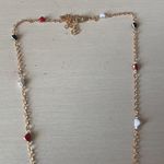 Madewell dainty gold tone multicolor heart necklace Photo 2