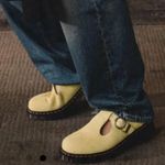 Dr. Martens NEW T-Bar Hazy Yellow Long Napped Suede Mary Jane Shoes WMS 10 Men’s9 Photo 0