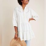 Anthropologie Vicenza Ivory Lace Swiss Dot Cotton Tunic Top Mini Dress Photo 1