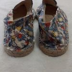 Soludos Multicolored Floral Leaf Print Canvas Jute Slip On Flat Espadrilles Photo 9
