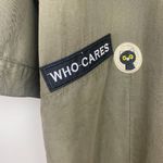 Velvet Heart  Midi Shirt‎ Dress L Skull Patches Green Tencel 3/4 Roll Tab Sleeve Photo 3